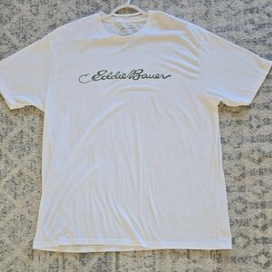 Eddie Bauer White Tee with Green Logo